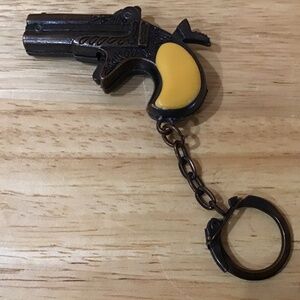 A miniature gun keychain
